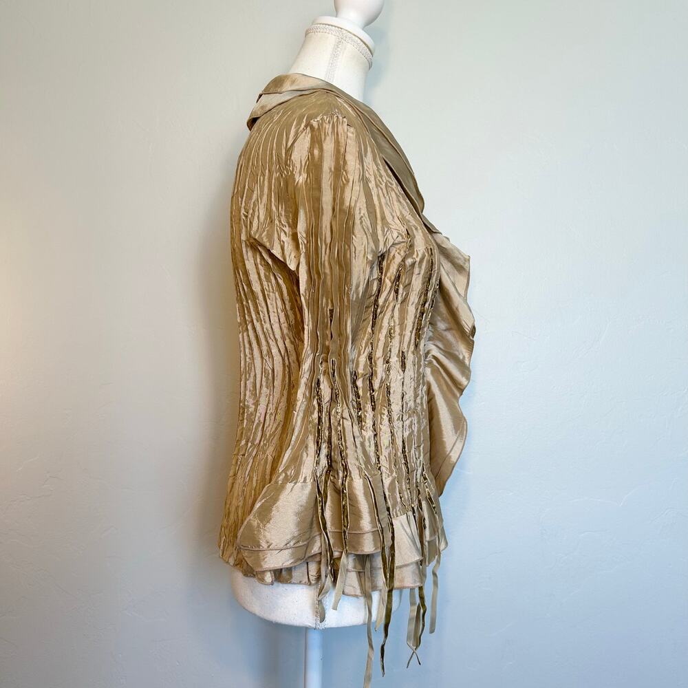 Vintage Pleated Ruffle Top - Picture 5 of 8